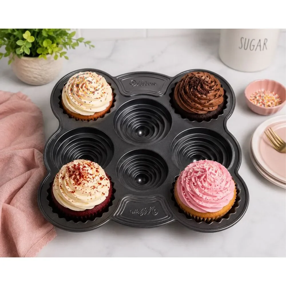 Wilton 3D CupCake mini giant Muffin Pan Heady Duty Baking Molds High Quality Cak